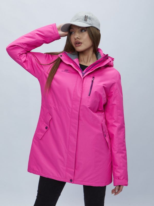 Women's pink hooded parka 551706R